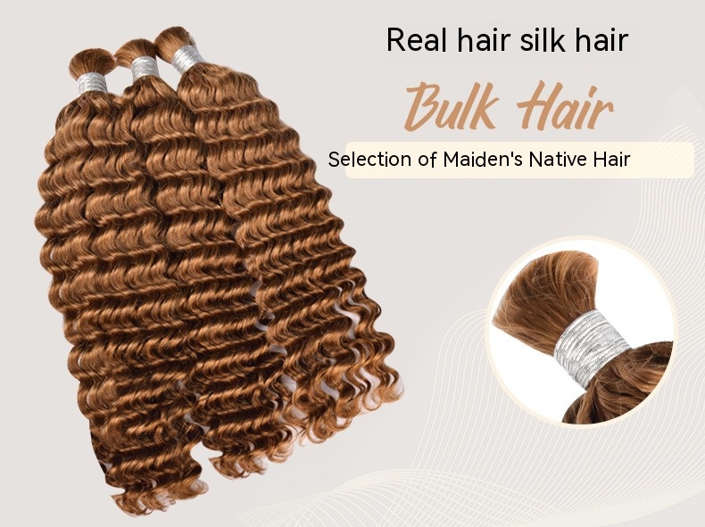 High-quality deep wave human hair bulk hair extensions for a luxurious and natural look